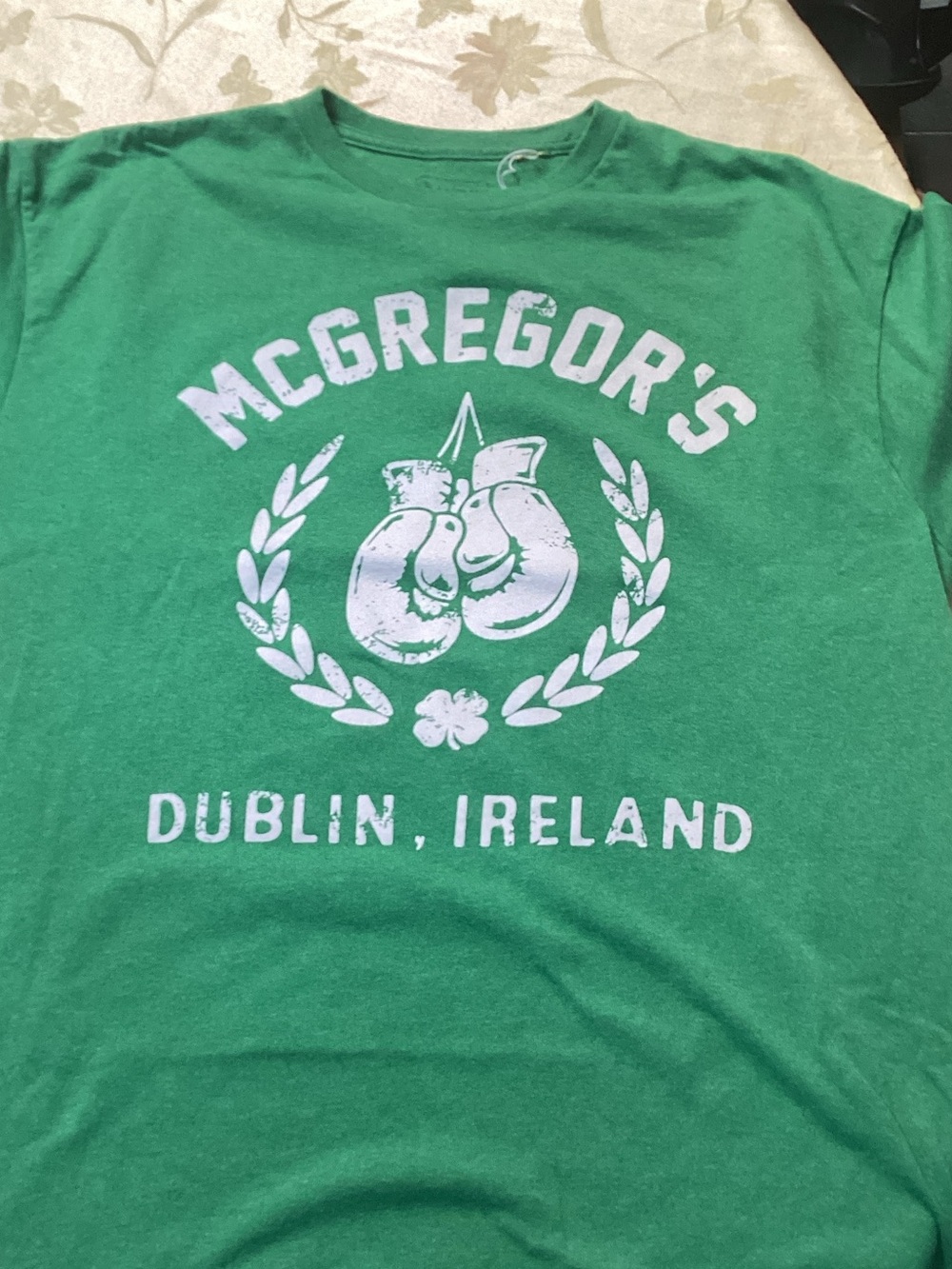 McGregor Green Mens wGraphic Tee with White Dublin Print